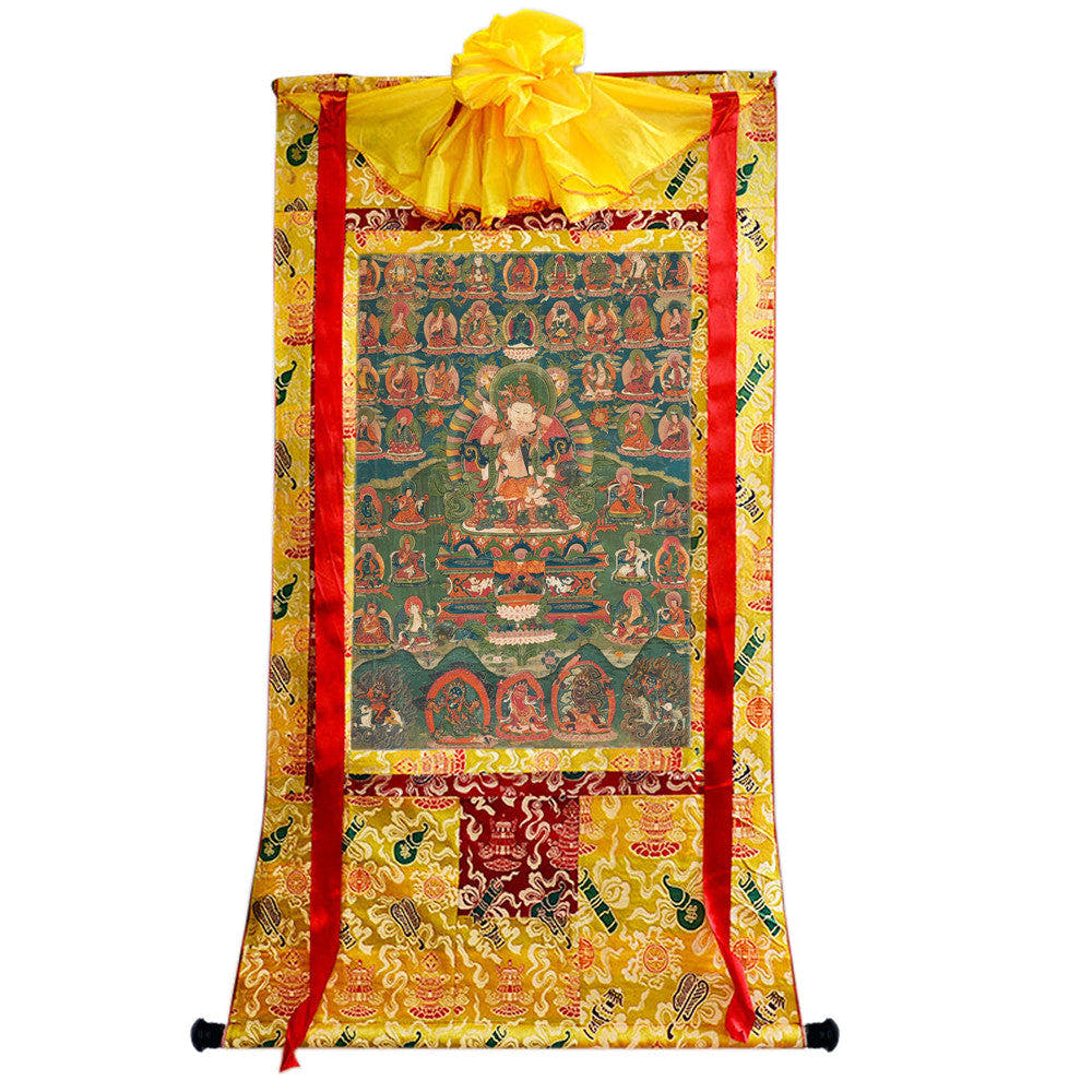 2768-唐卡-HBMT-072莲师-海生金刚76 - Tibetan thangka painting, close-up detail