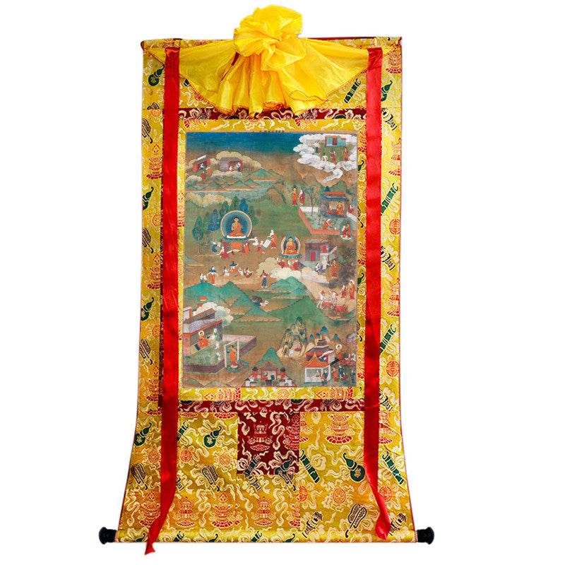 Biography of Shakyamuni Image - Tibetan thangka painting, view 8