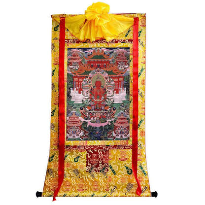 Amitayus Image - Tibetan thangka painting, view 8