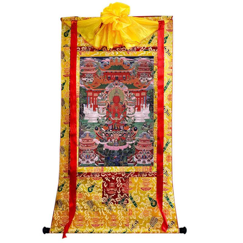 Amitayus Image - Tibetan thangka painting, view 8