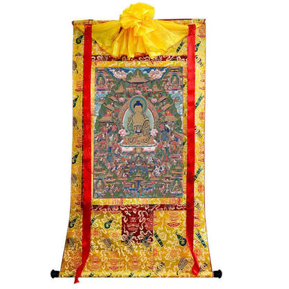 Amitabha in Pure Land Image - Tibetan thangka painting, view 8