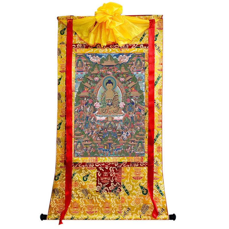 Amitabha in Pure Land Image - Tibetan thangka painting, view 8