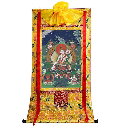 White Tara Image - Tibetan thangka painting, view 8