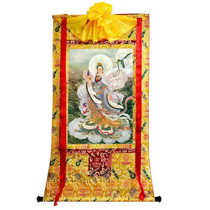 Avalokitesvara Image - Tibetan thangka painting, view 8