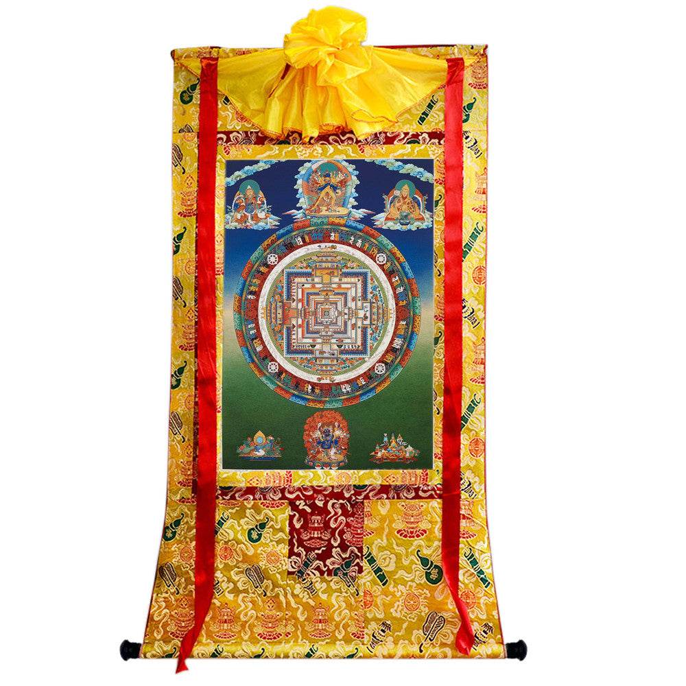Kalacakravajra Mandala Thangka - Tibetan thangka painting, close-up detail