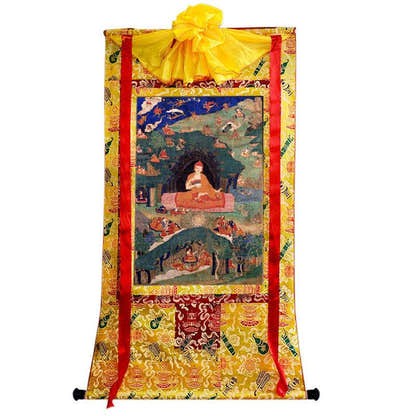 Guru Rinpoche Image - Tibetan thangka painting, view 8