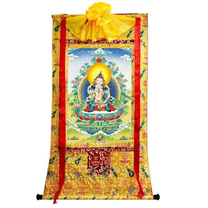 Vajrasattva - Tibetan thangka painting, view 18