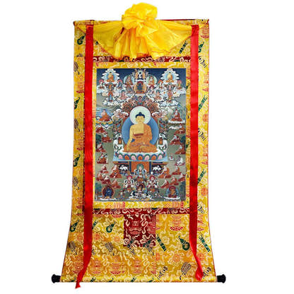 Shakyamuni Image - Tibetan thangka painting, view 8