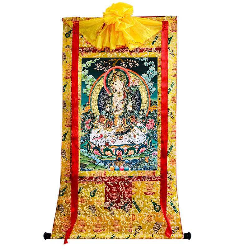 Samantabhadra Thangka - Tibetan thangka painting, close-up detail
