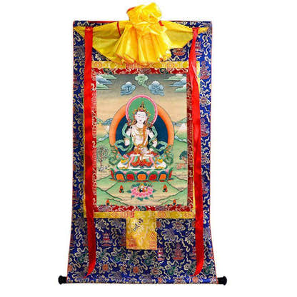 Vajrasattva - Tibetan thangka painting, view 19
