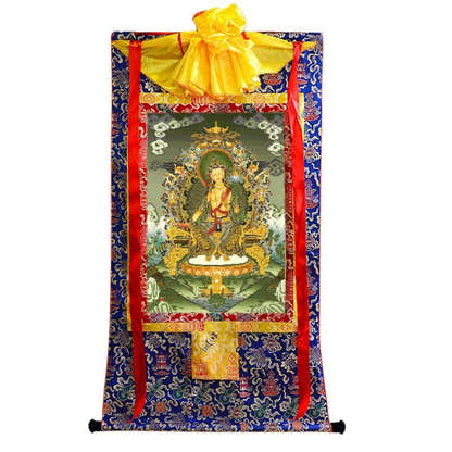 Maitreya - Future Buddha - Tibetan thangka painting, view 4