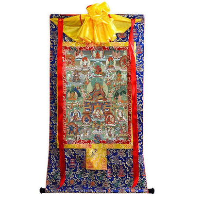 Guru Rinpoche Image - Tibetan thangka painting, view 9