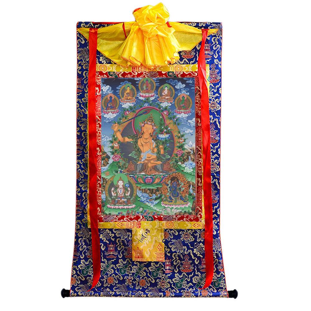 Manjusri - Tibetan thangka painting, view 4