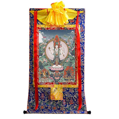 The Thousand-hand Avalokiteshvara - Tibetan thangka painting, view 4