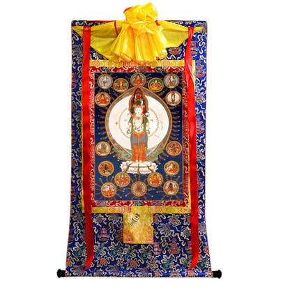 The Thousand-hand Avalokiteshvara - Tibetan thangka painting, view 4