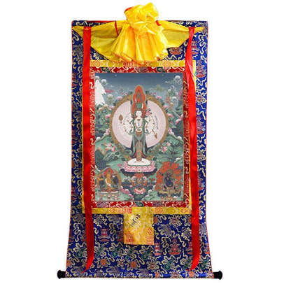1000 Arms Avalokiteshvara Image - Tibetan thangka painting, view 9