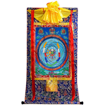 Mandala of Celestial Movements - Tibetan thangka painting, view 4