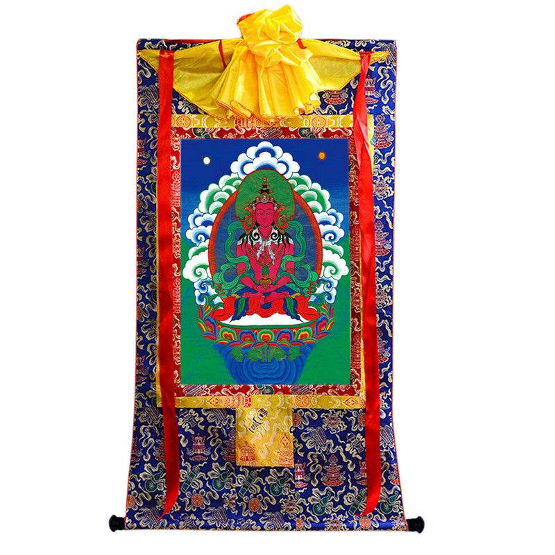 Amitayus Image - Tibetan thangka painting, view 9