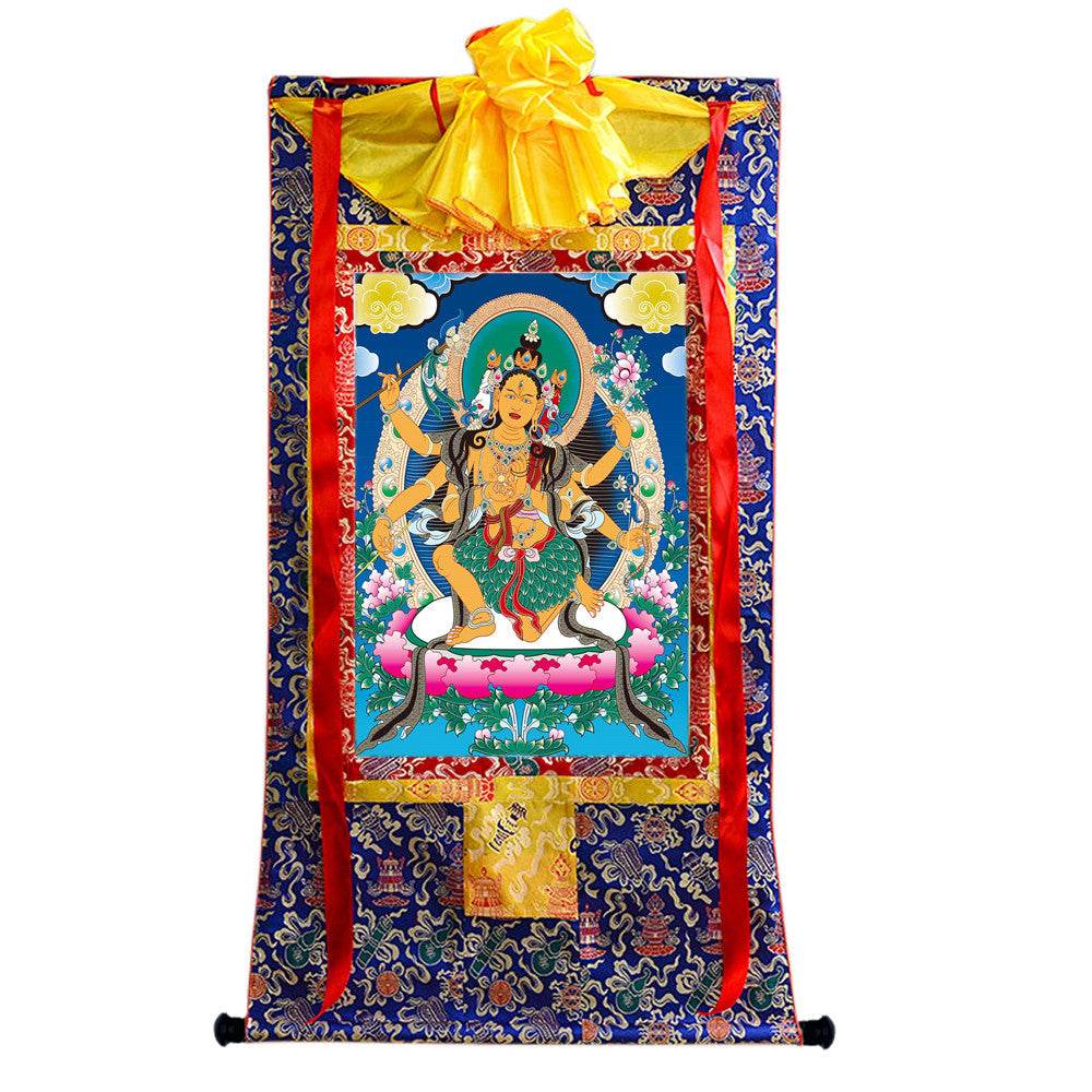 Mind-Parnashavari - Tibetan thangka painting, view 4