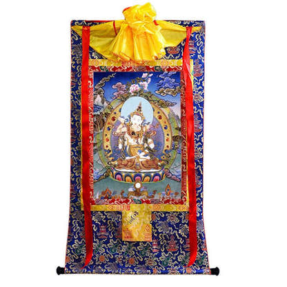 Vajrasatva in Yab Yum Image - Tibetan thangka painting, view 9