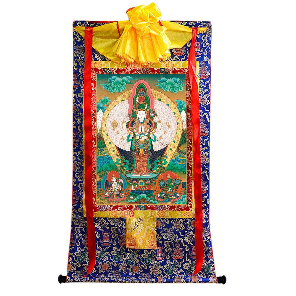 The Thousand-hand Avalokiteshvara - Tibetan thangka painting, view 4