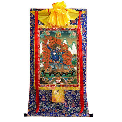 Yamantaka Vajrabhairava - Tibetan thangka painting, view 4