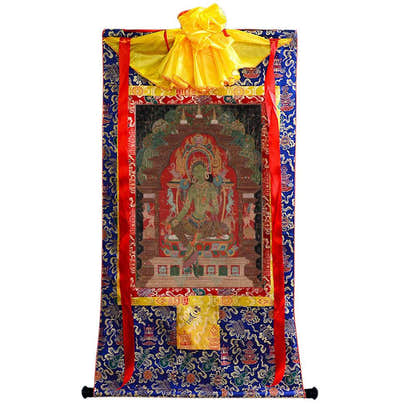 Green Tara - 13th Century - Tibetan thangka painting, view 4