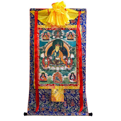 Padmasambhava - Guru Rinpoche - 17th Century Version - Tibetan thangka painting, view 4