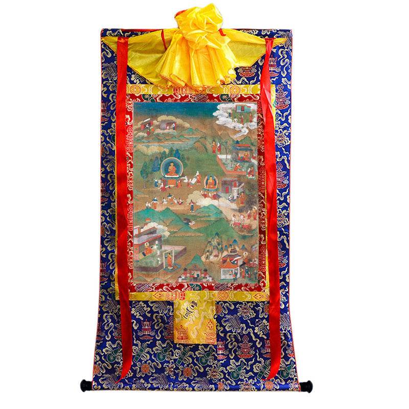 Biography of Shakyamuni Image - Tibetan thangka painting, view 9