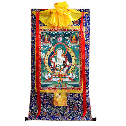 Vajrasattva - Tibetan thangka painting, view 16