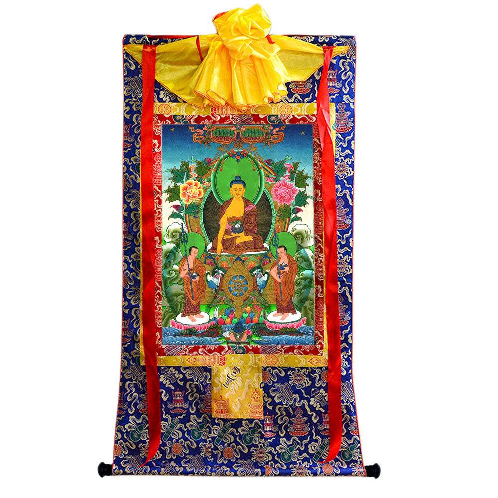 Shakyamuni Image - Tibetan thangka painting, view 9