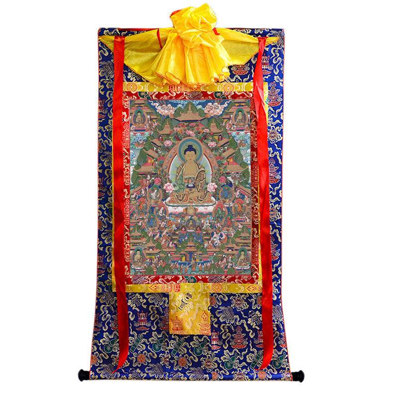 Amitabha in Pure Land Image - Tibetan thangka painting, view 9