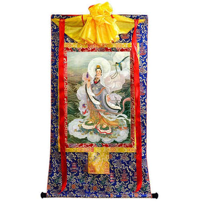 Avalokitesvara Image - Tibetan thangka painting, view 9