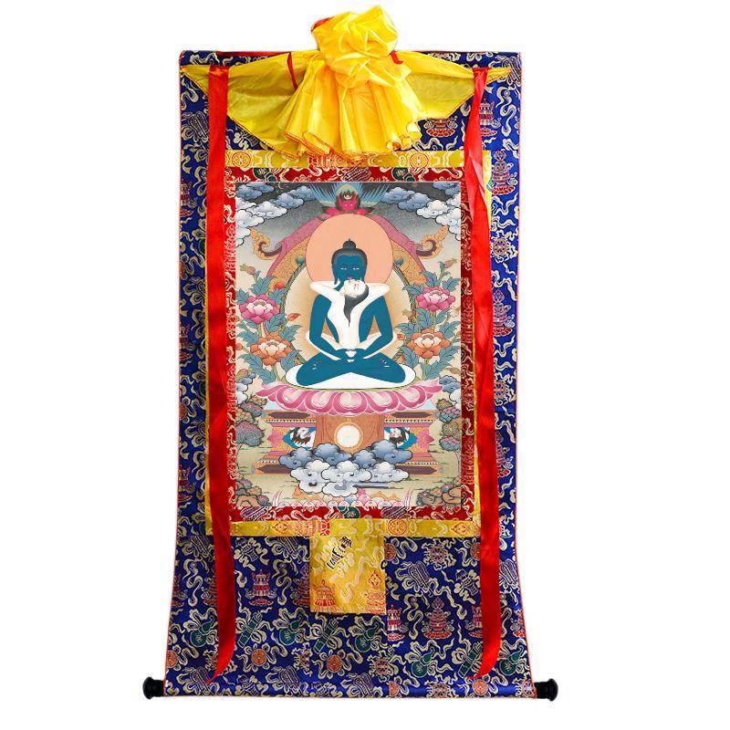 Samantabhadra in Yab Yum - Tibetan thangka painting, view 4