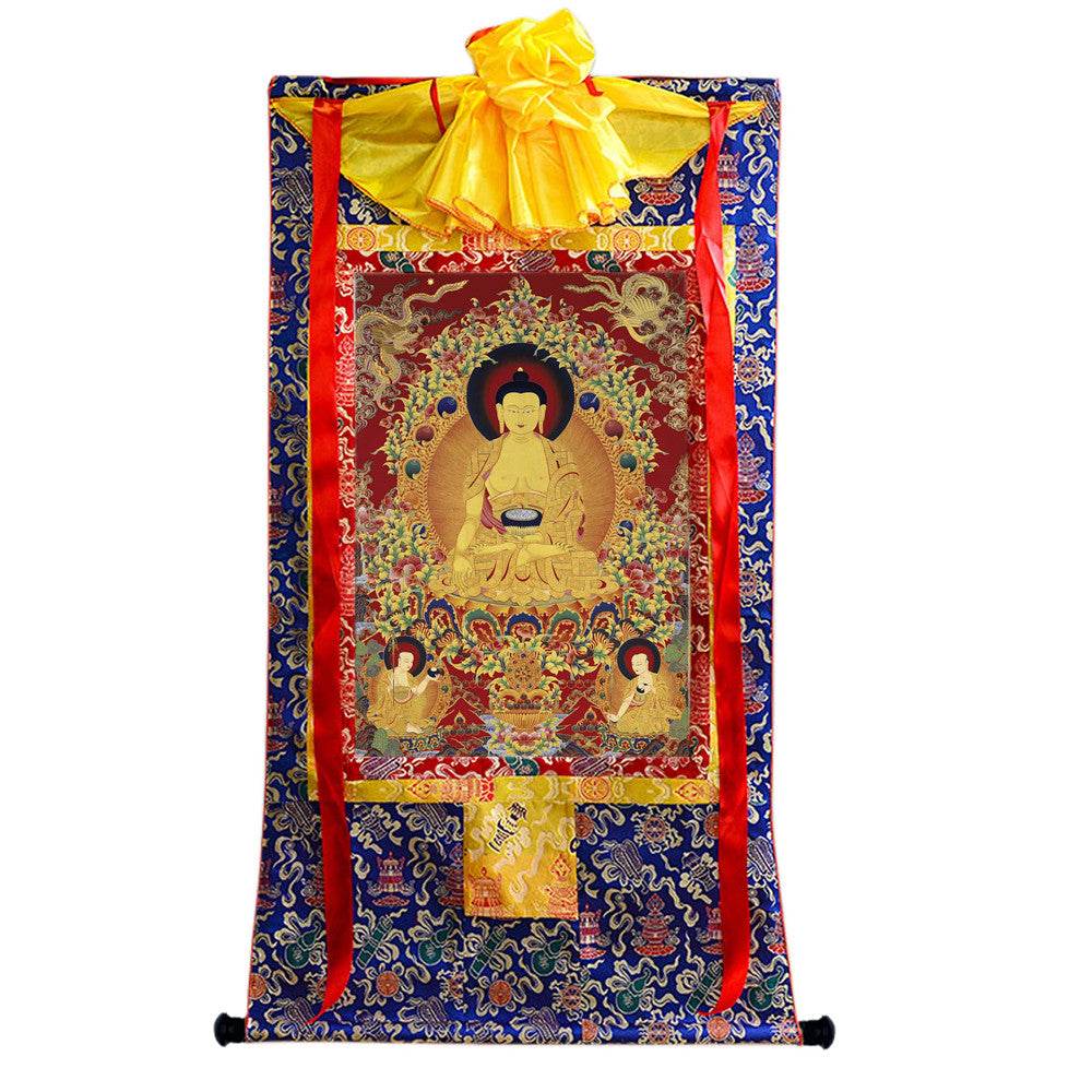 Shakyamuni - Tibetan thangka painting, view 4