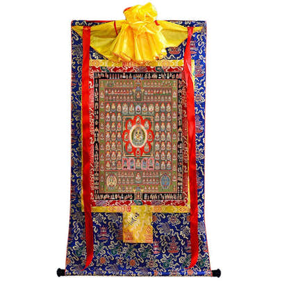 Garbha-dhatu-mandala - Tibetan thangka painting, view 4