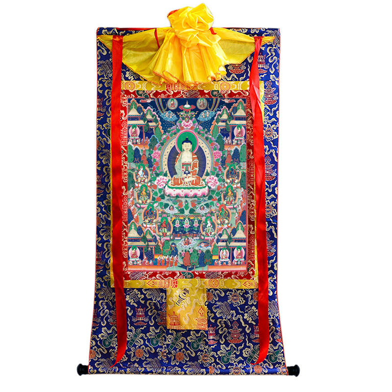 Sukhavati - Pure Land Image - Tibetan thangka painting, view 9