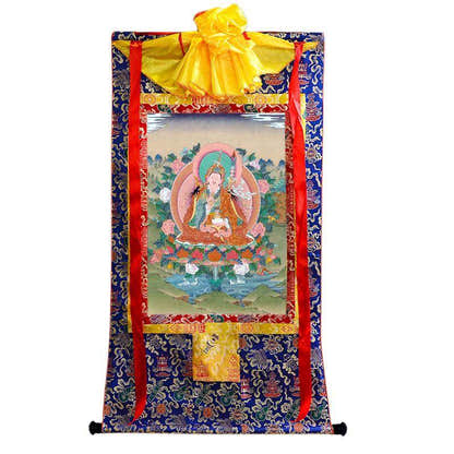 Padmasambhava - Guru Rinpoche - Tibetan thangka painting, view 4
