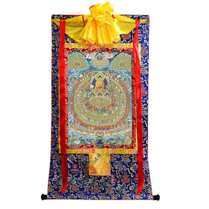 Shakyamuni Image - Tibetan thangka painting, view 9