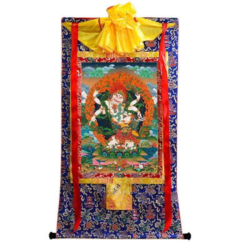 White Mahakala - Tibetan thangka painting, view 4