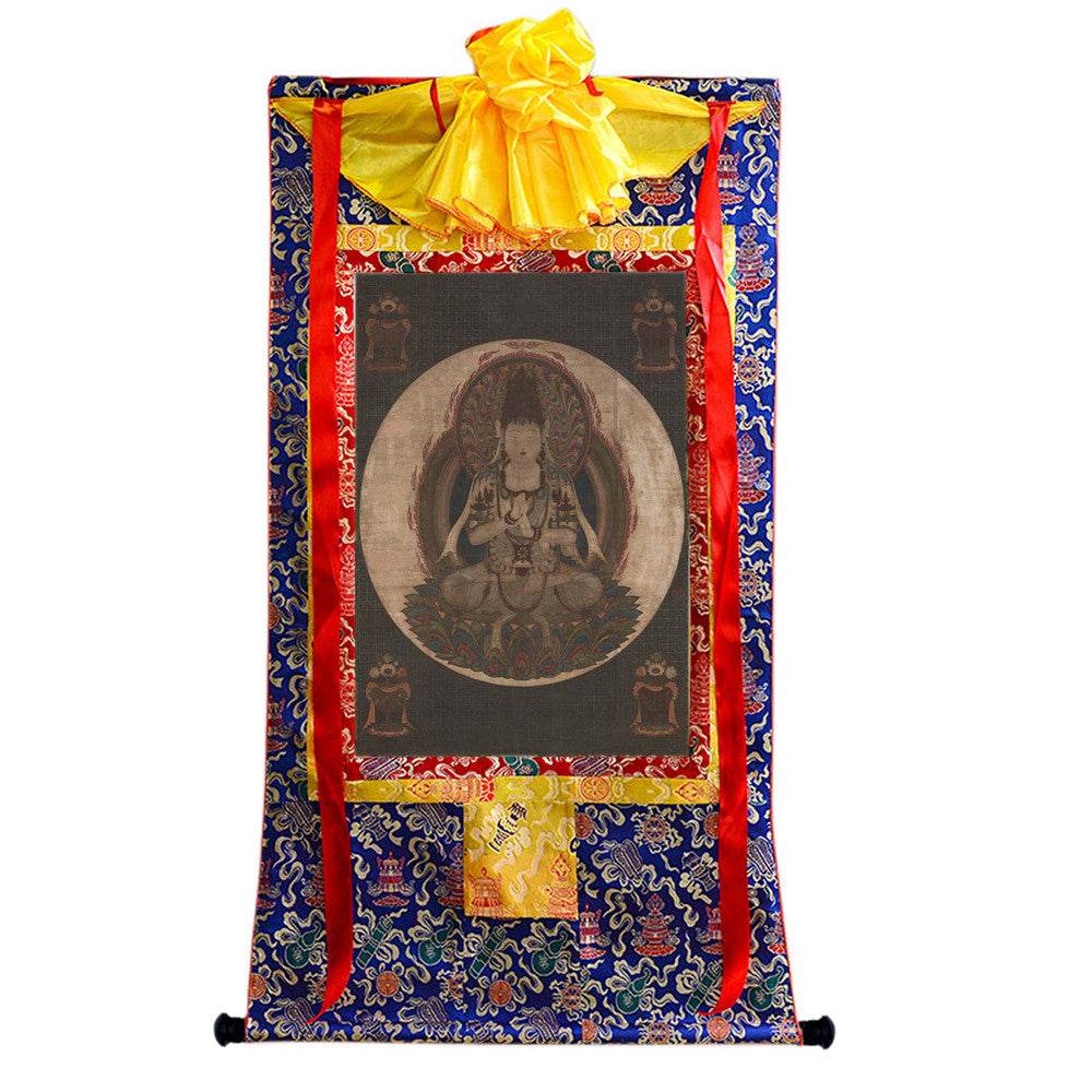 Ekaksara-usnisacakra - Tibetan thangka painting, view 4