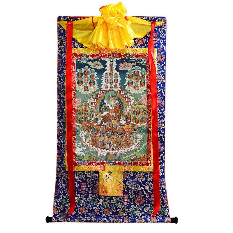 Padmasambhava - Guru Rinpoche on Refuge Tree - Tibetan thangka painting, view 4
