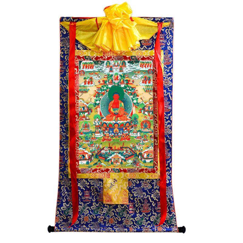 Amidabha in Pure Land - Tibetan thangka painting, view 4
