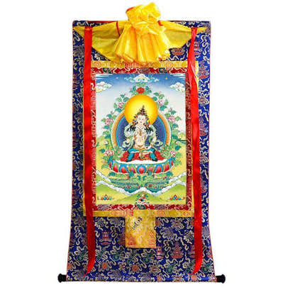Vajrasattva - Tibetan thangka painting, view 4