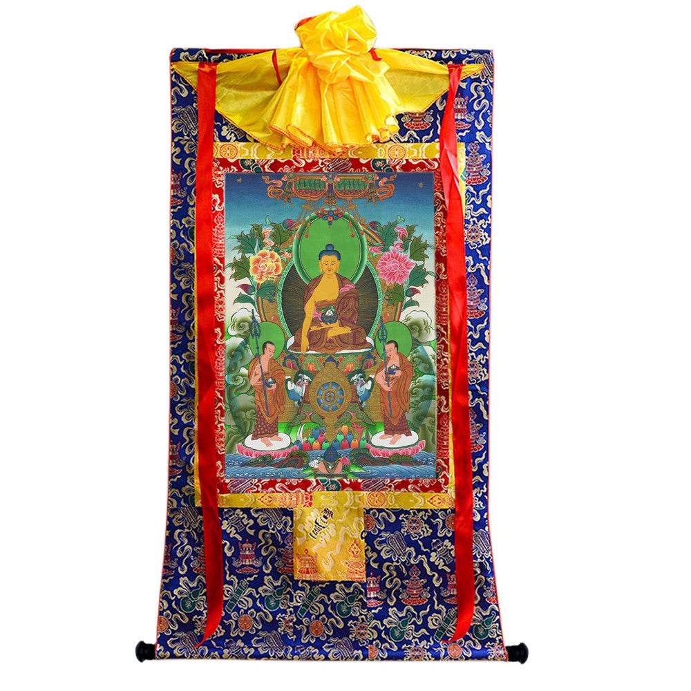 Shakyamuni - Tibetan thangka painting, view 4