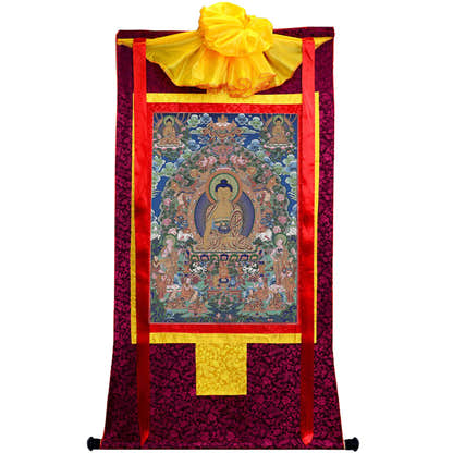 Shakyamuni - Tibetan thangka painting, view 5