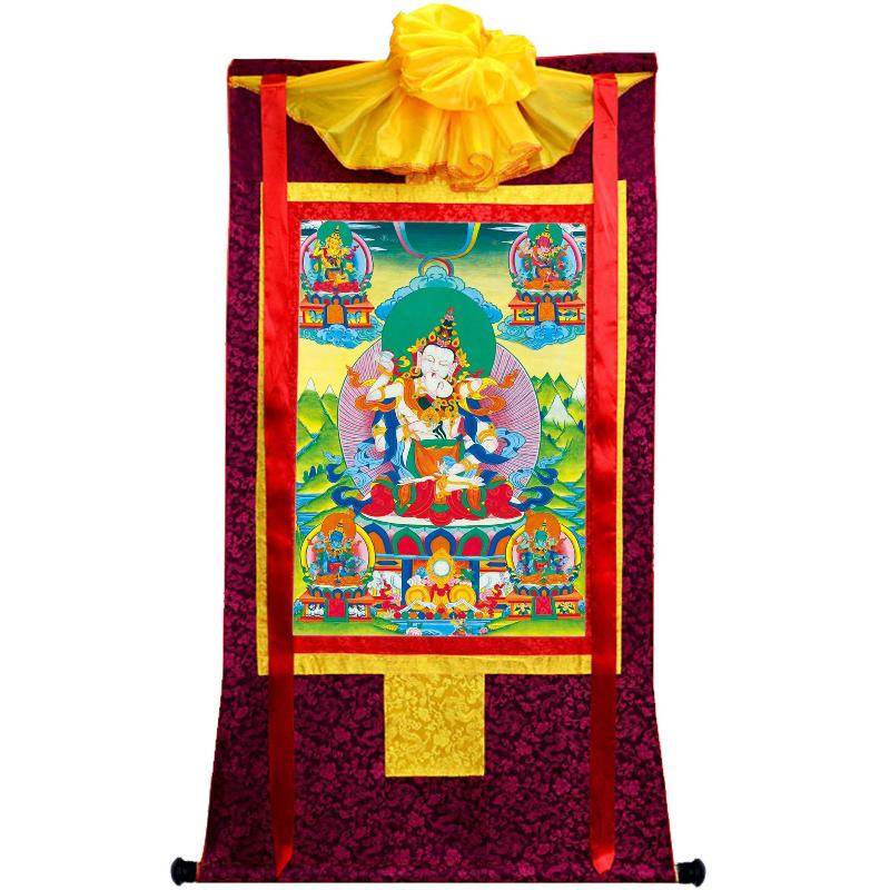 Vajrasattva in Yab Yum - Tibetan thangka painting, view 20