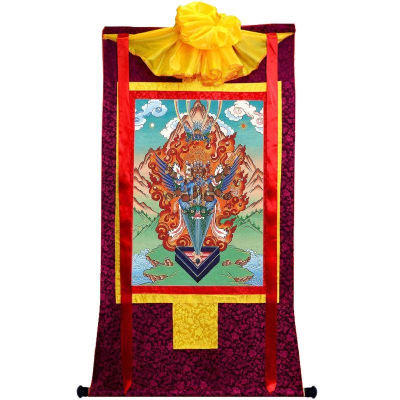 Vajrakilaya - Dorje Phurba - Tibetan thangka painting, view 5