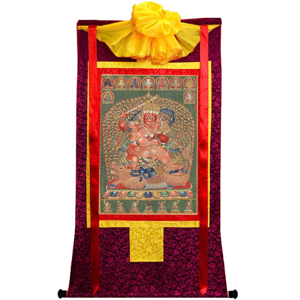 Rakta Yamari - 13th Century Old Version - Tibetan thangka painting, view 5