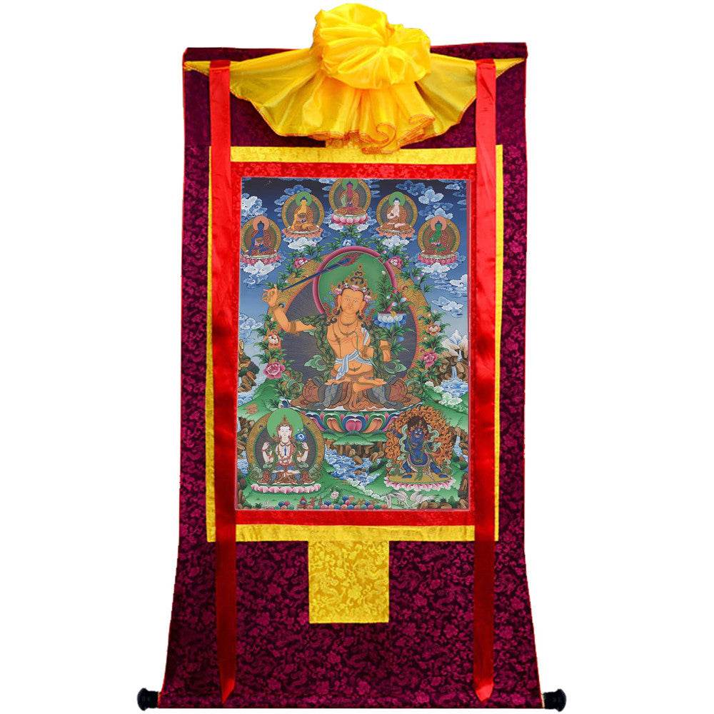 Manjusri - Tibetan thangka painting, view 5